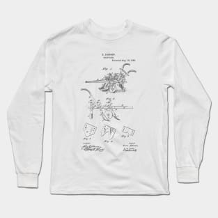 Farmer Cultivator Vintage Patent Hand Drawing Long Sleeve T-Shirt